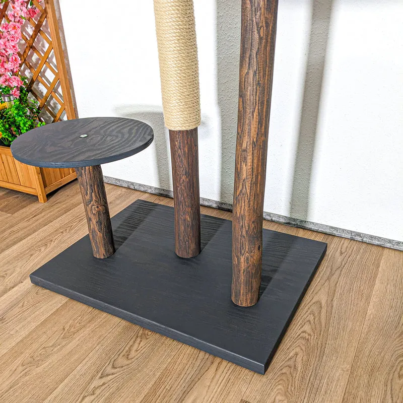 AUSSTELLUNGSSTÜCK Outdoor Naturkratzbaum SA-CA0037 Kratzbaum Natur Holz Design 125 cm hoch Katzenbaum