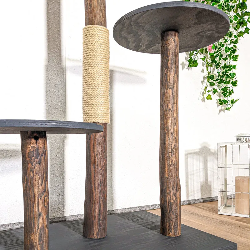 AUSSTELLUNGSSTÜCK Outdoor Naturkratzbaum SA-CA0037 Kratzbaum Natur Holz Design 125 cm hoch Katzenbaum