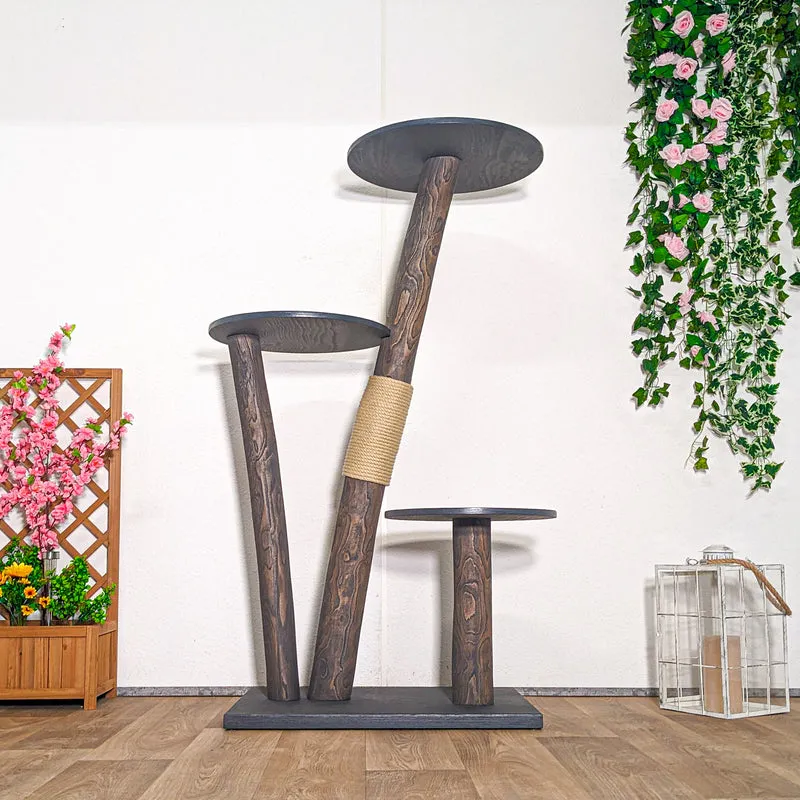 AUSSTELLUNGSSTÜCK Outdoor Naturkratzbaum SA-CA0032 Kratzbaum Natur Holz Design 155 cm hoch Katzenbaum