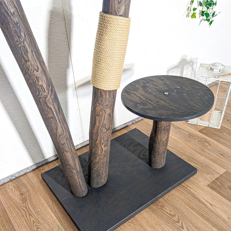 AUSSTELLUNGSSTÜCK Outdoor Naturkratzbaum SA-CA0032 Kratzbaum Natur Holz Design 155 cm hoch Katzenbaum