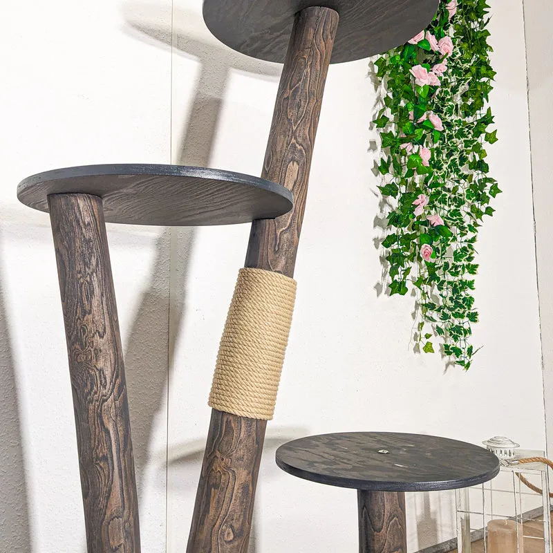 AUSSTELLUNGSSTÜCK Outdoor Naturkratzbaum SA-CA0032 Kratzbaum Natur Holz Design 155 cm hoch Katzenbaum