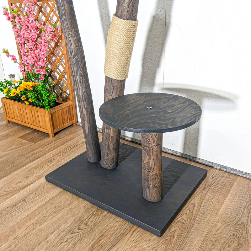 AUSSTELLUNGSSTÜCK Outdoor Naturkratzbaum SA-CA0032 Kratzbaum Natur Holz Design 155 cm hoch Katzenbaum