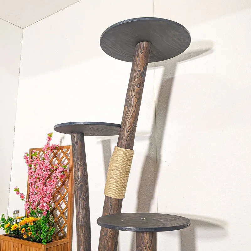 AUSSTELLUNGSSTÜCK Outdoor Naturkratzbaum SA-CA0032 Kratzbaum Natur Holz Design 155 cm hoch Katzenbaum