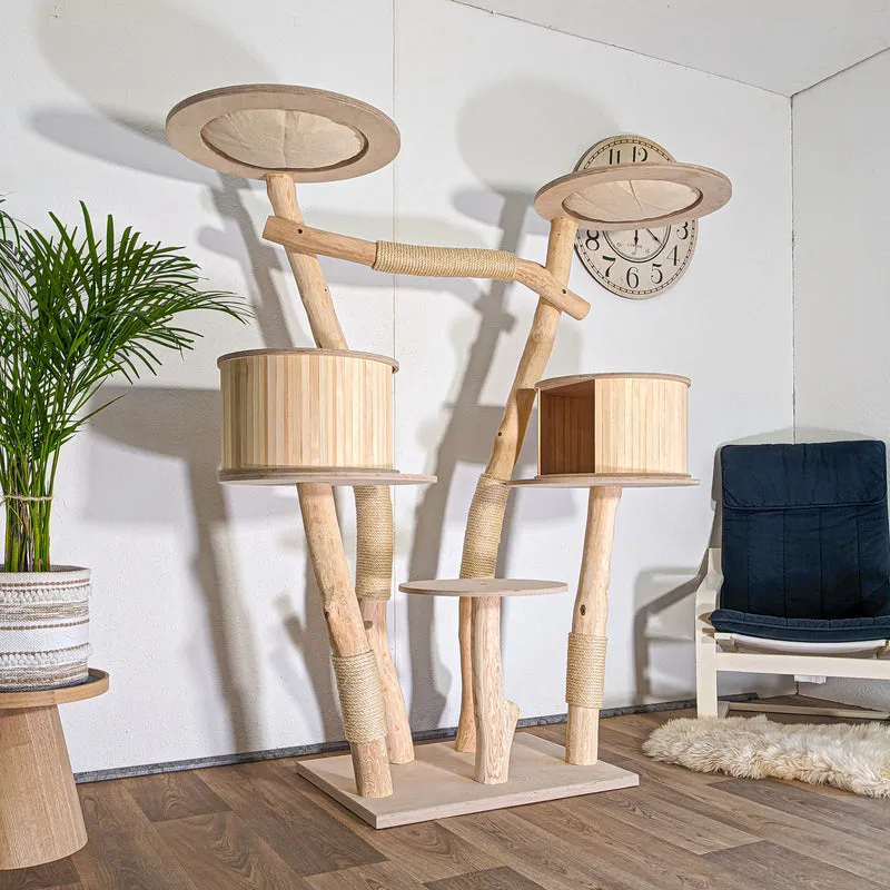 Naturkratzbaum 4608 Kratzbaum Natur Holz Design 170 cm hoch Katzenbaum