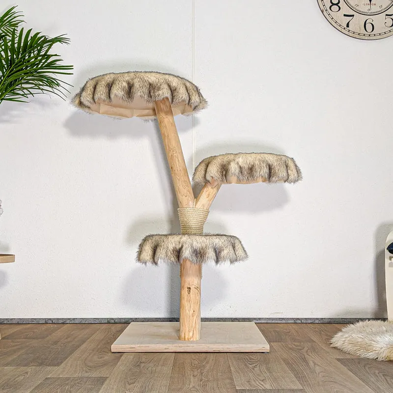 RESERVIERT + ÄNDERUNG Naturkratzbaum 4606 Kratzbaum Natur Holz Design 114 cm hoch Katzenbaum