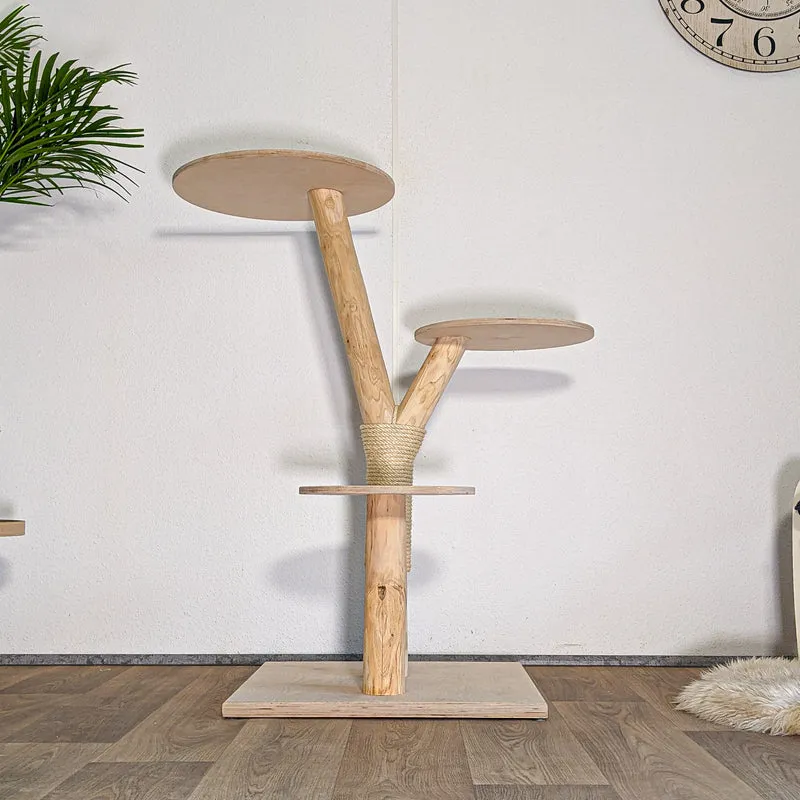 RESERVIERT + ÄNDERUNG Naturkratzbaum 4606 Kratzbaum Natur Holz Design 114 cm hoch Katzenbaum
