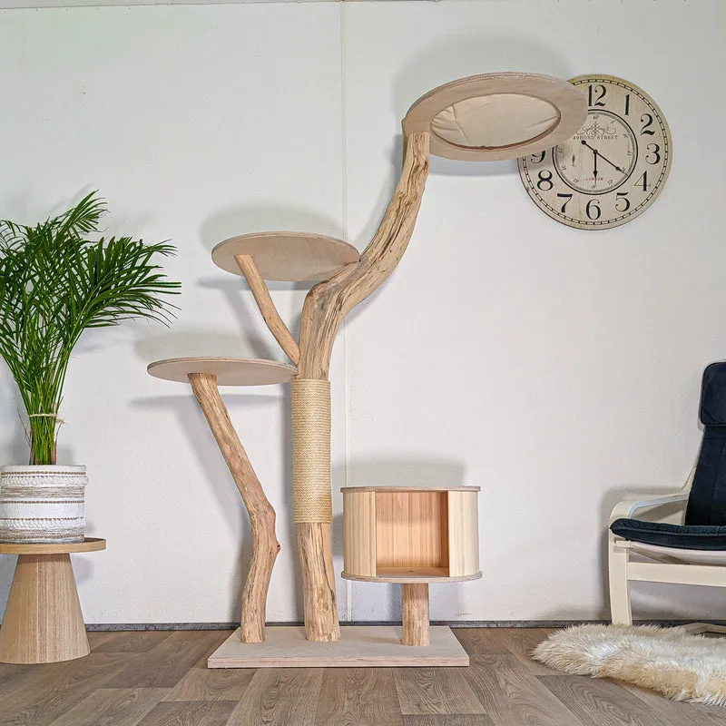 RESERVIERT - Naturkratzbaum 4604 Kratzbaum Natur Holz Design 175 cm hoch Katzenbaum