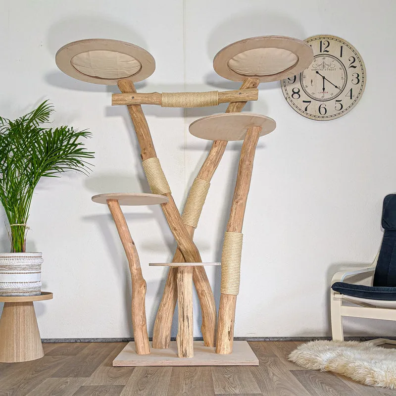 Naturkratzbaum 4603 Kratzbaum Natur Holz Design 175 cm hoch Katzenbaum