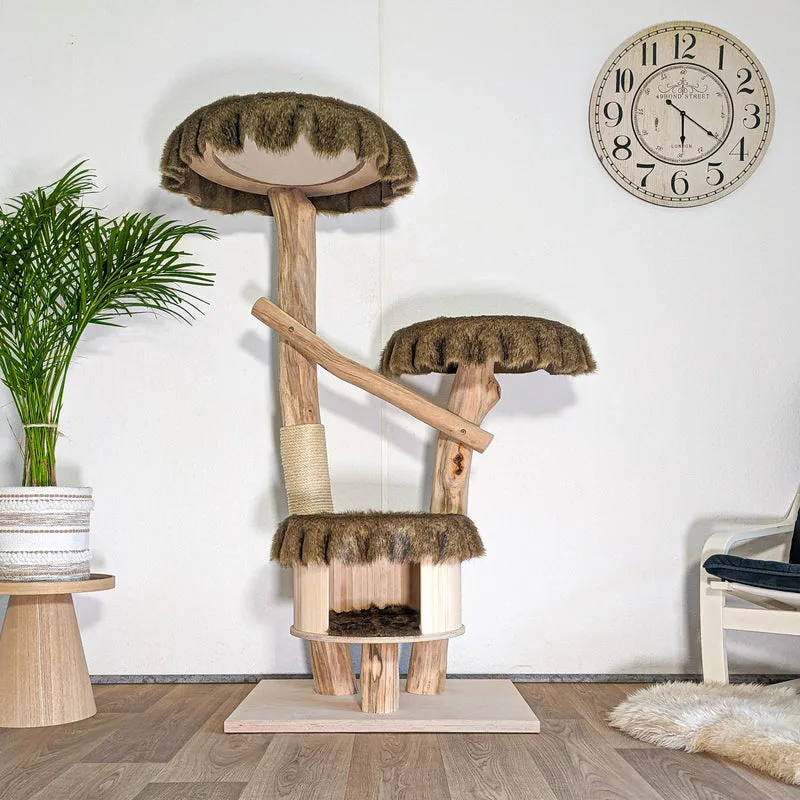 Naturkratzbaum 4602 Kratzbaum Natur Holz Design 155 cm hoch Katzenbaum