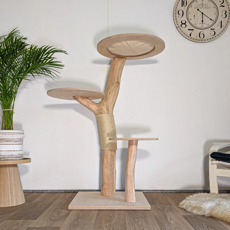Naturkratzbaum 4599 Kratzbaum Natur Holz Design 135 cm hoch Katzenbaum