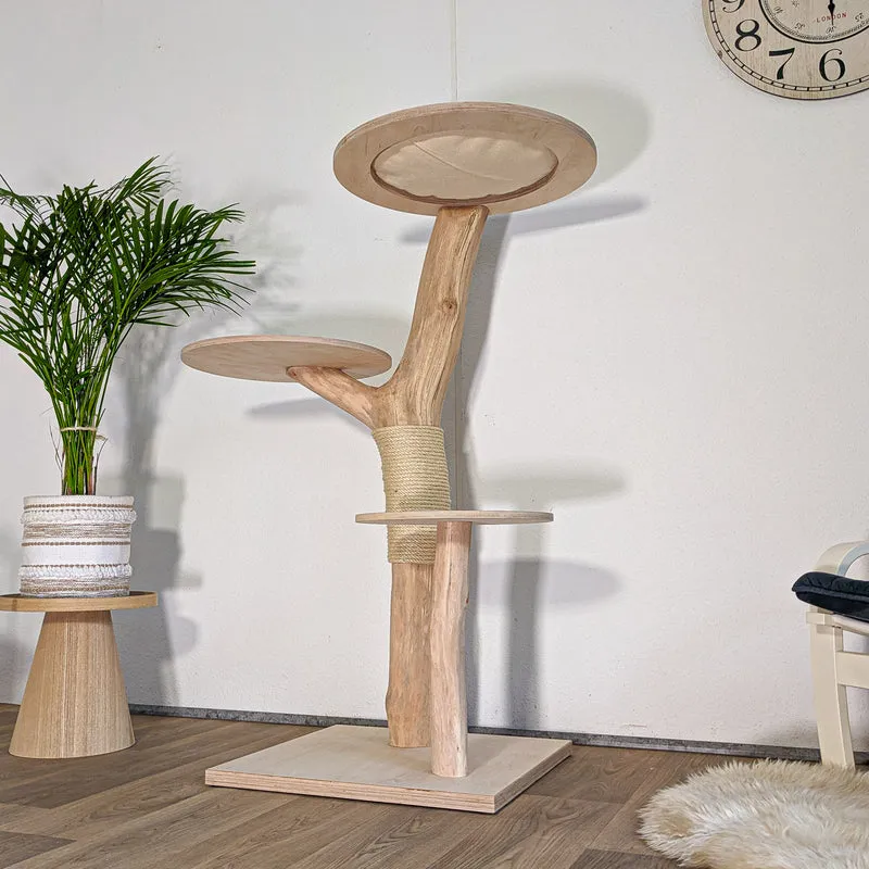 Naturkratzbaum 4599 Kratzbaum Natur Holz Design 135 cm hoch Katzenbaum