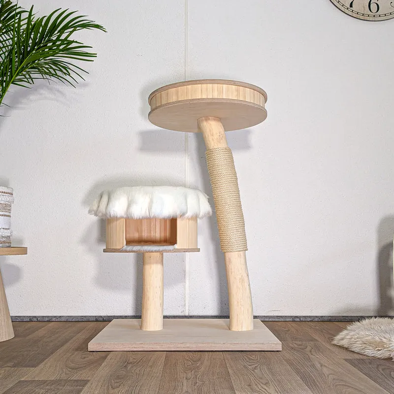 Naturkratzbaum 4597 Kratzbaum Natur Holz Design 100 cm hoch Katzenbaum