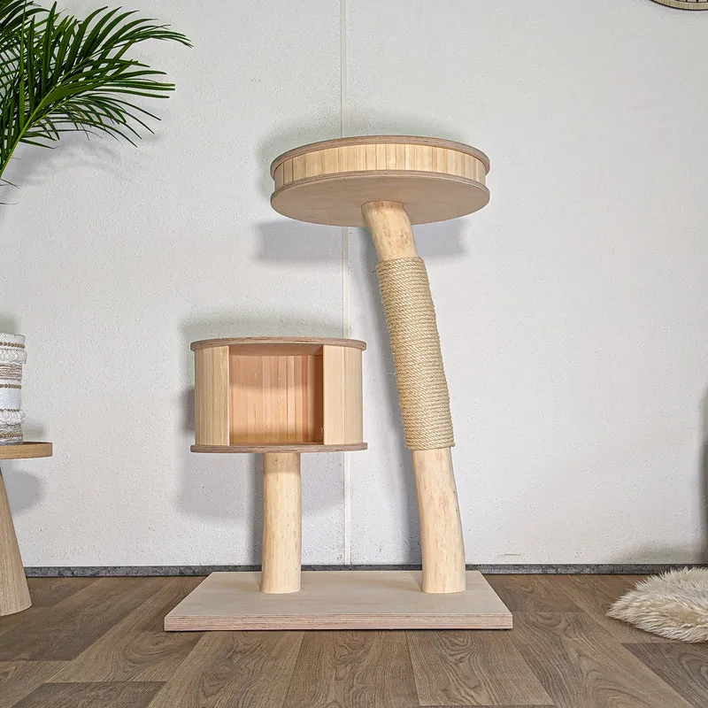 Naturkratzbaum 4597 Kratzbaum Natur Holz Design 100 cm hoch Katzenbaum