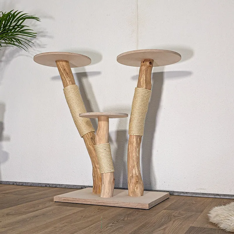 RESERVIERT - Naturkratzbaum KA081 Kratzbaum Natur Holz Design 95 cm hoch Katzenbaum