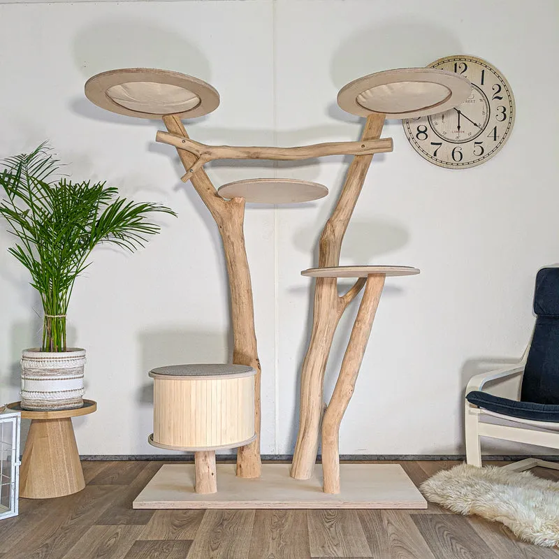 RESERVIERT - Naturkratzbaum KA082 Kratzbaum Natur Holz Design 175 cm hoch Katzenbaum