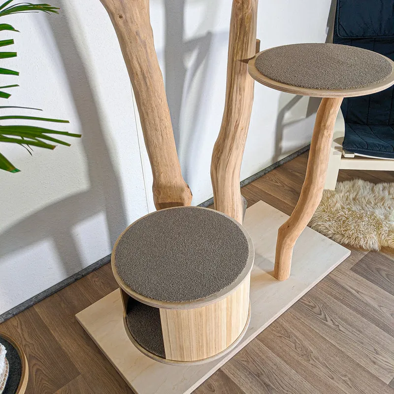 RESERVIERT - Naturkratzbaum KA082 Kratzbaum Natur Holz Design 175 cm hoch Katzenbaum