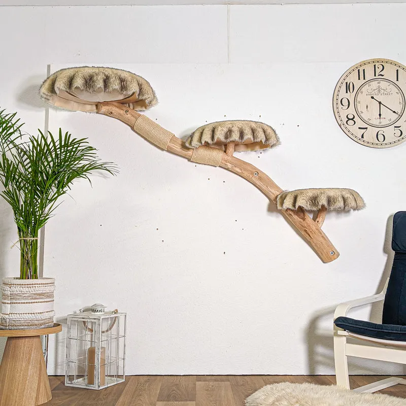 RESERVIERT - Wandkratzbaum 4592 Naturkratzbaum 180 cm Länge Kratzbaum Natur Holz Design