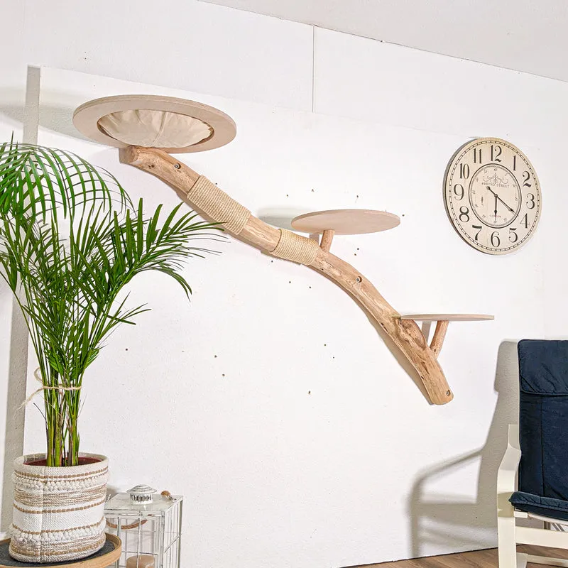 RESERVIERT - Wandkratzbaum 4592 Naturkratzbaum 180 cm Länge Kratzbaum Natur Holz Design