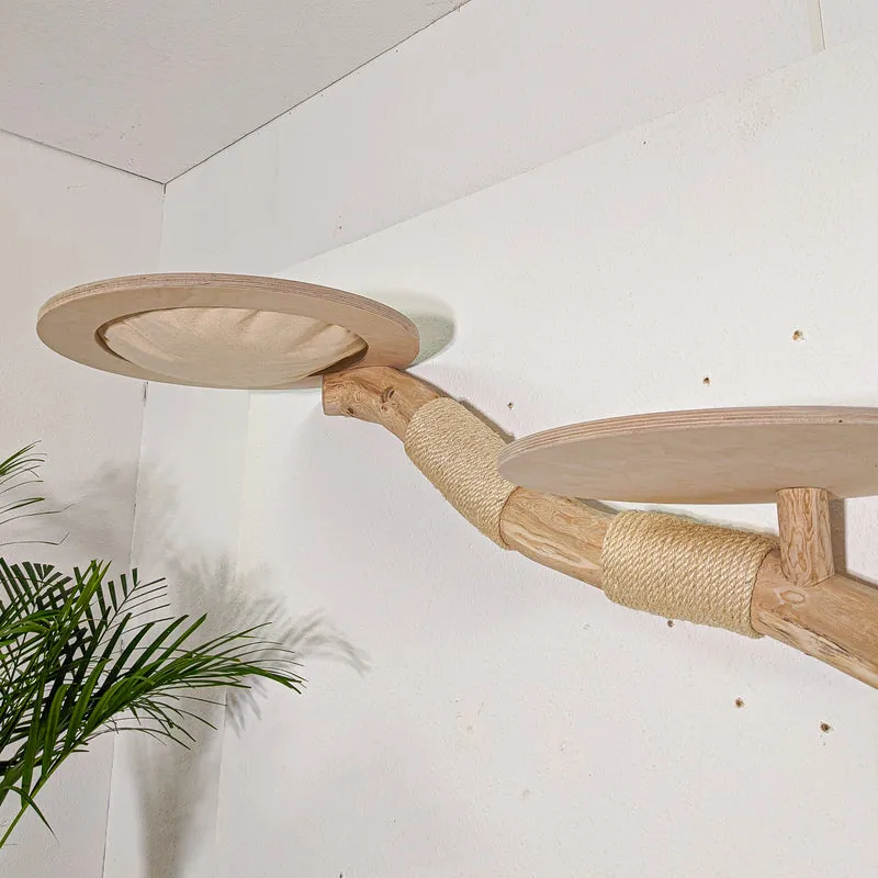 RESERVIERT - Wandkratzbaum 4592 Naturkratzbaum 180 cm Länge Kratzbaum Natur Holz Design