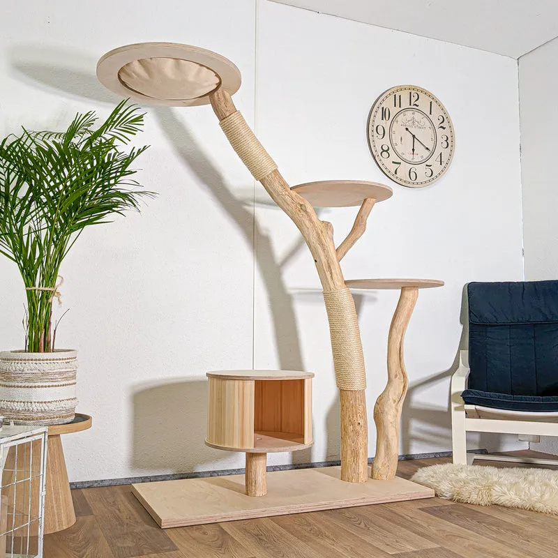 RESERVIERT + ÄNDERUNG Naturkratzbaum 4588 Kratzbaum Natur Holz Design 175 cm hoch Katzenbaum