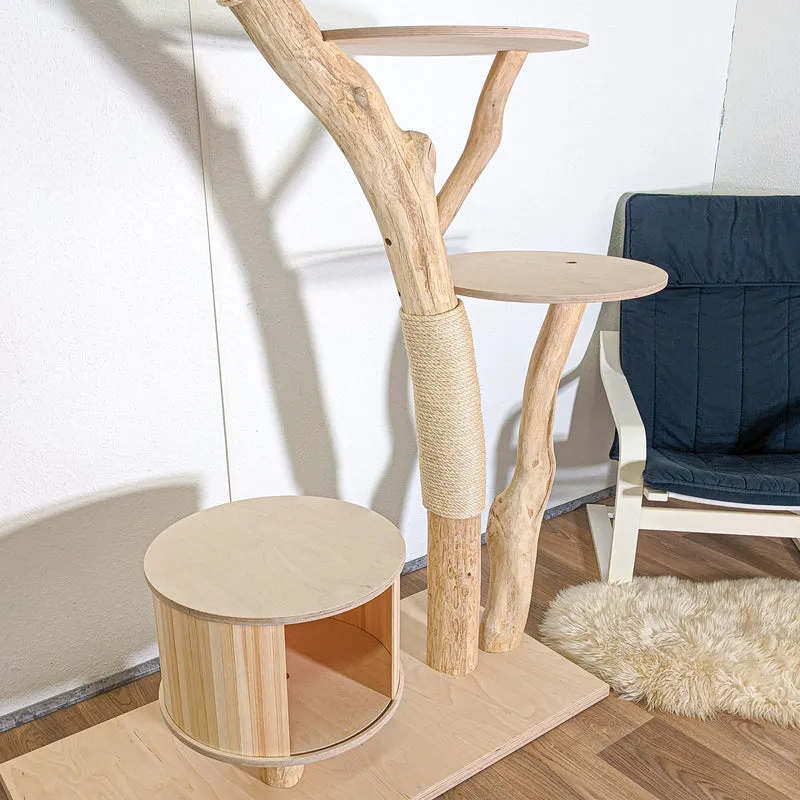 RESERVIERT + ÄNDERUNG Naturkratzbaum 4588 Kratzbaum Natur Holz Design 175 cm hoch Katzenbaum