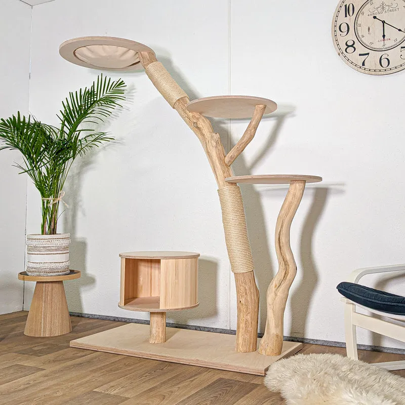 RESERVIERT + ÄNDERUNG Naturkratzbaum 4588 Kratzbaum Natur Holz Design 175 cm hoch Katzenbaum