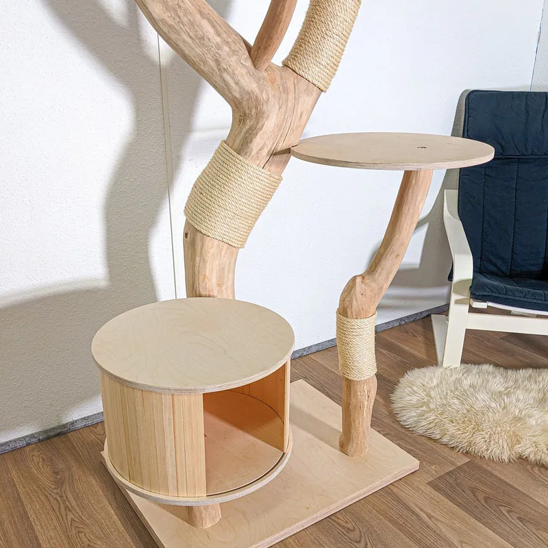 Naturkratzbaum 4587 Kratzbaum Natur Holz Design 175 cm hoch Katzenbaum