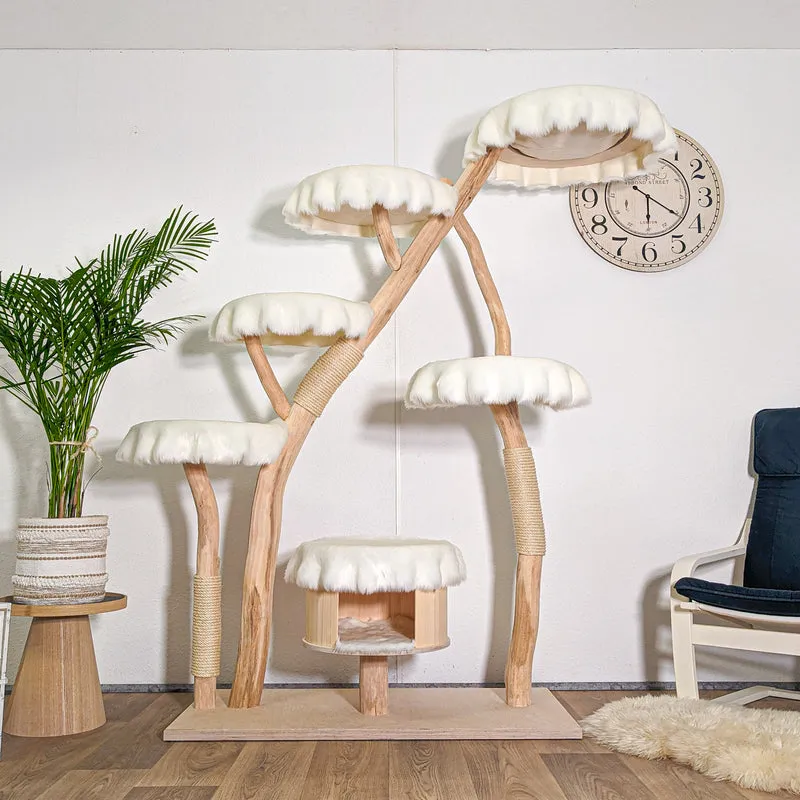 RESERVIERT - Naturkratzbaum 4585 Kratzbaum Natur Holz Design 190 cm hoch Katzenbaum