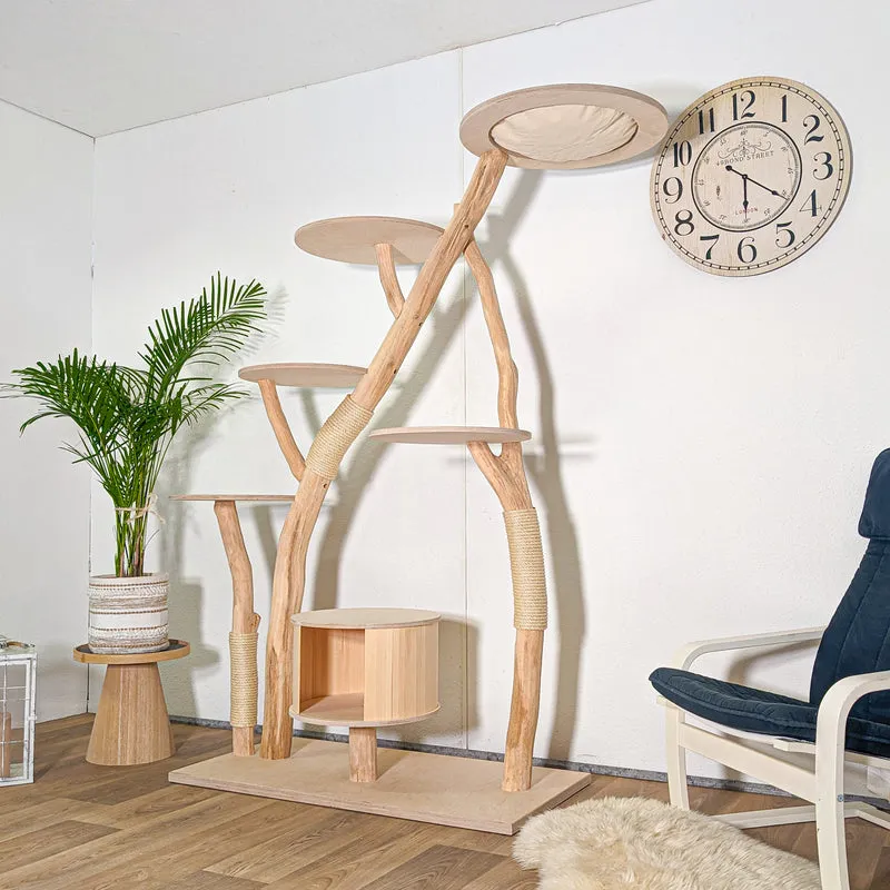 RESERVIERT - Naturkratzbaum 4585 Kratzbaum Natur Holz Design 190 cm hoch Katzenbaum