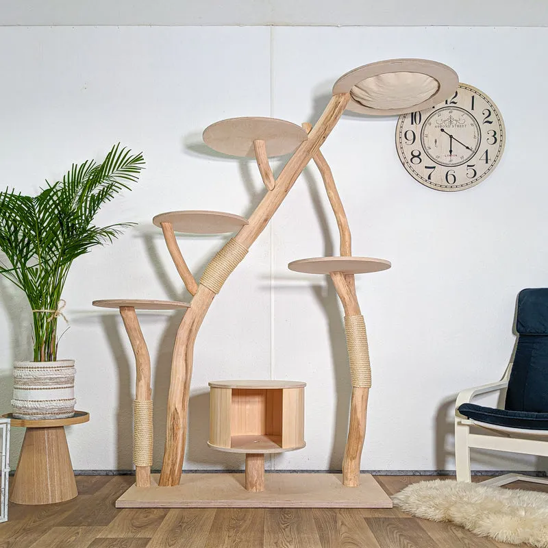 RESERVIERT - Naturkratzbaum 4585 Kratzbaum Natur Holz Design 190 cm hoch Katzenbaum