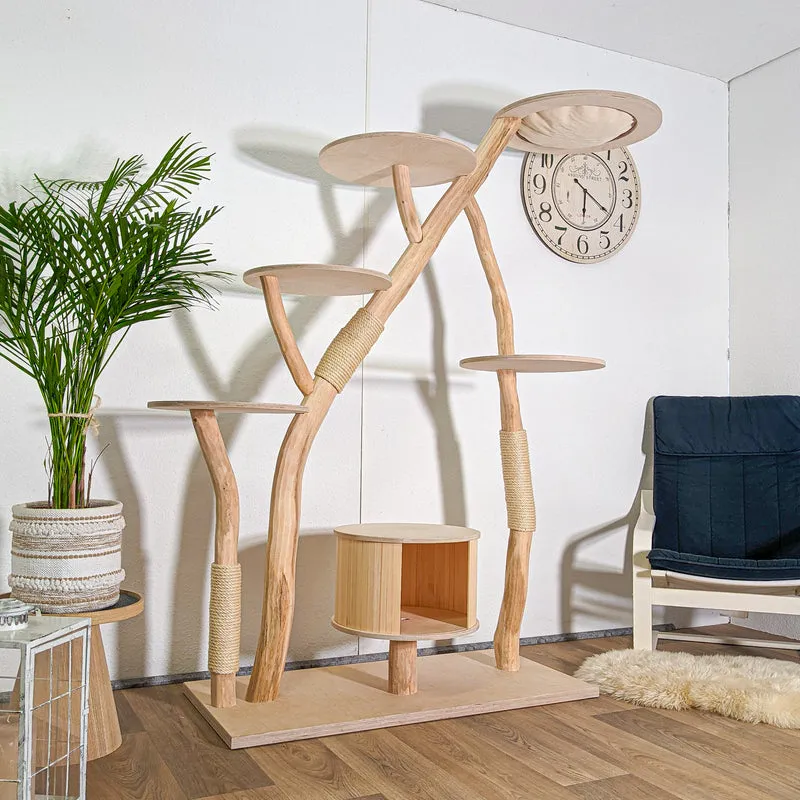 RESERVIERT - Naturkratzbaum 4585 Kratzbaum Natur Holz Design 190 cm hoch Katzenbaum