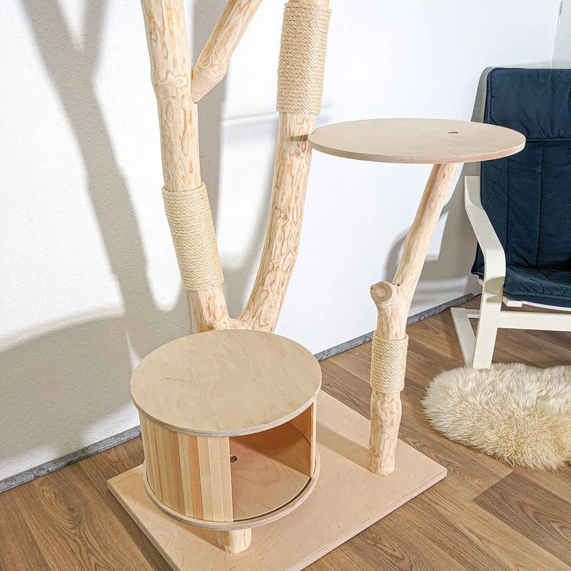 Naturkratzbaum 4583 Kratzbaum Natur Holz Design 172 cm hoch Katzenbaum