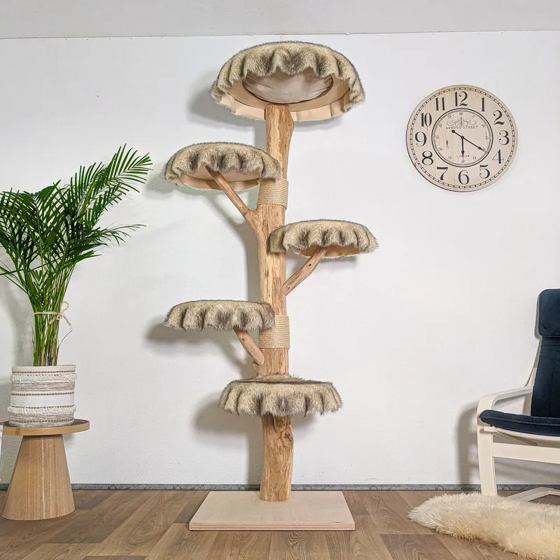 RESERVIERT + ÄNDERUNG Naturkratzbaum 4581 Kratzbaum Natur Holz Design 190 cm hoch Katzenbaum