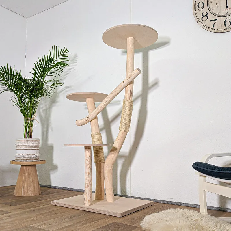 RESERVIERT + ÄNDERUNGEN - Naturkratzbaum 4580 Kratzbaum Natur Holz Design 153 cm hoch Katzenbaum
