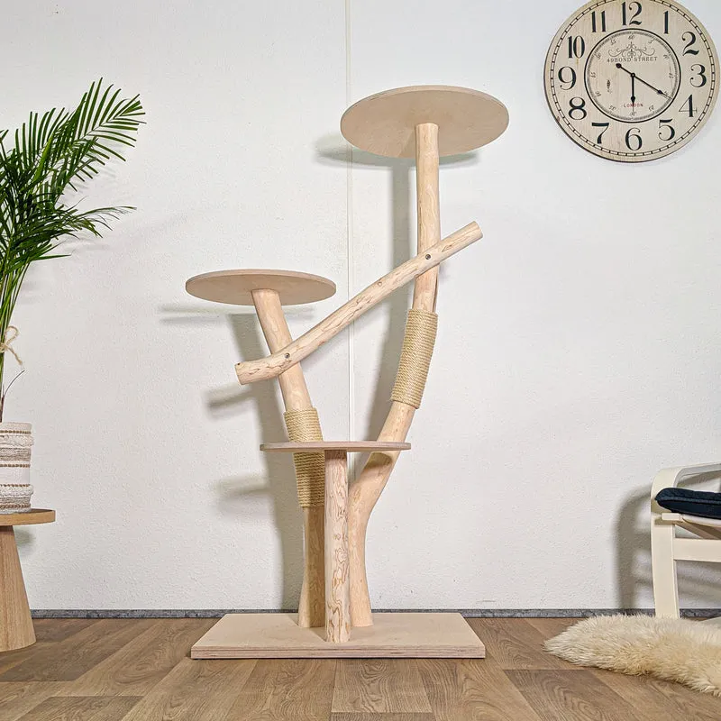 RESERVIERT + ÄNDERUNGEN - Naturkratzbaum 4580 Kratzbaum Natur Holz Design 153 cm hoch Katzenbaum