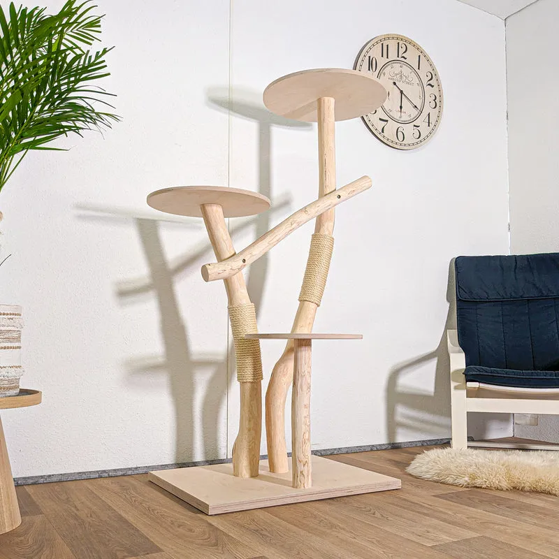 RESERVIERT + ÄNDERUNGEN - Naturkratzbaum 4580 Kratzbaum Natur Holz Design 153 cm hoch Katzenbaum