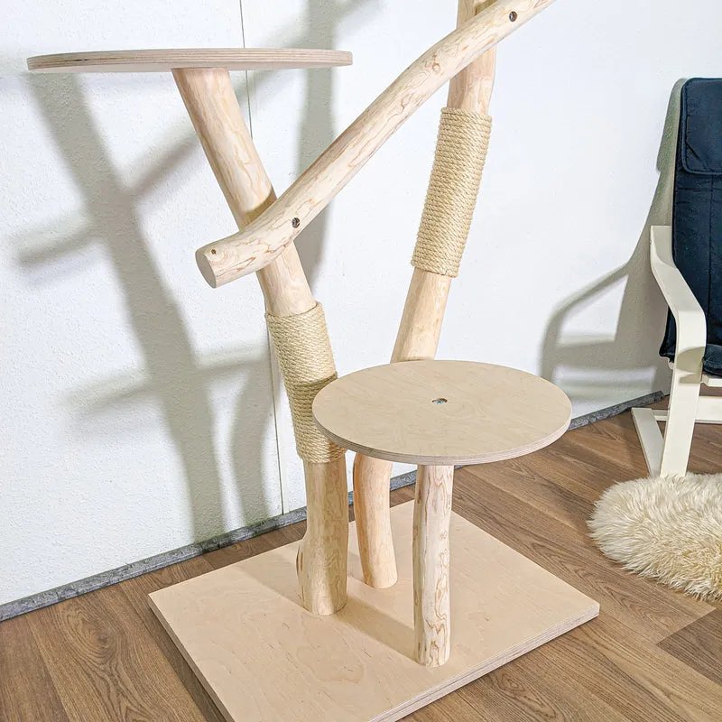 RESERVIERT + ÄNDERUNGEN - Naturkratzbaum 4580 Kratzbaum Natur Holz Design 153 cm hoch Katzenbaum