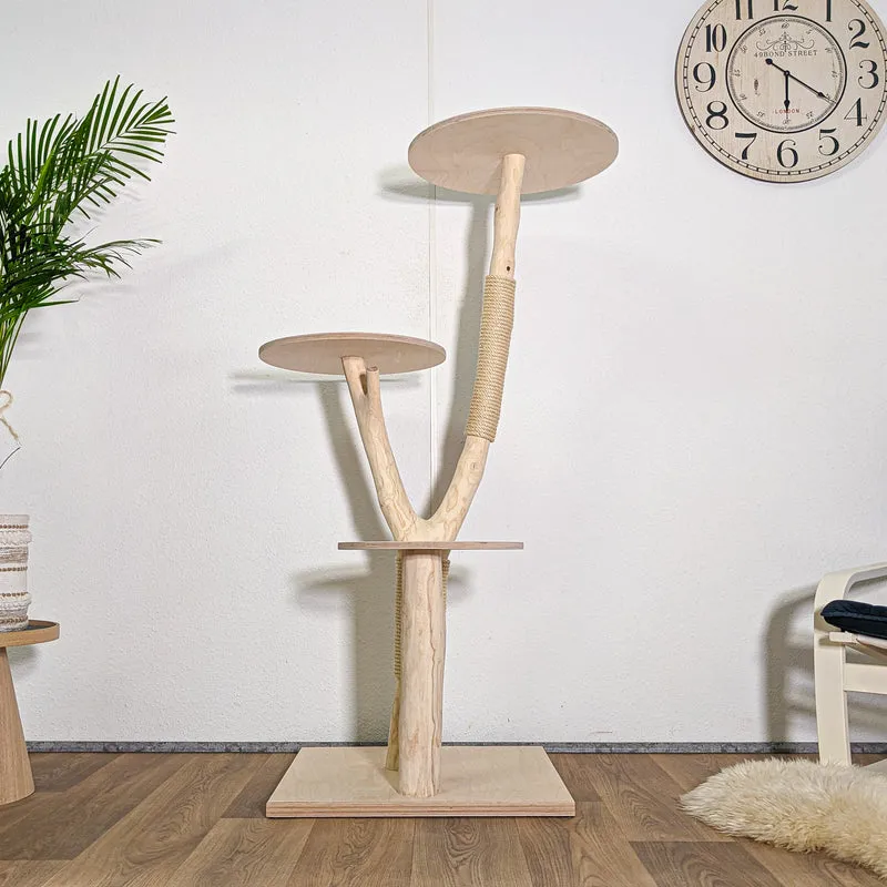 Naturkratzbaum 4579 Kratzbaum Natur Holz Design 150 cm hoch Katzenbaum