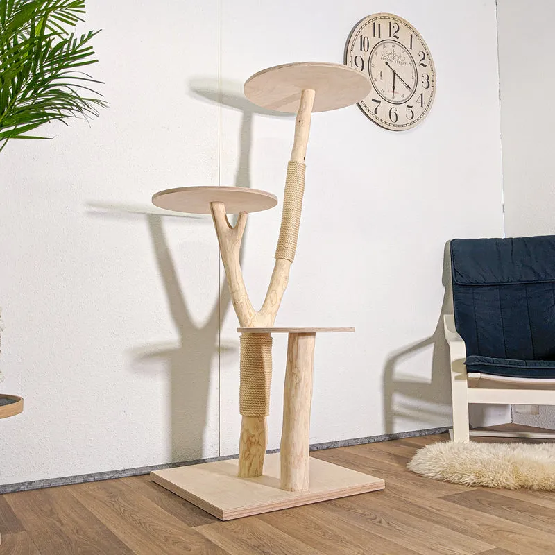 Naturkratzbaum 4579 Kratzbaum Natur Holz Design 150 cm hoch Katzenbaum
