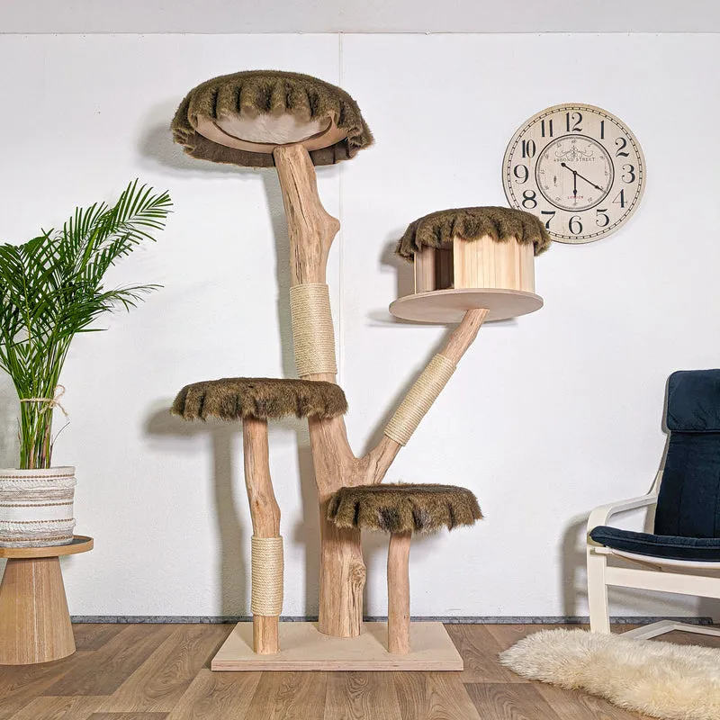 Naturkratzbaum 4578 Kratzbaum Natur Holz Design 185 cm hoch Katzenbaum
