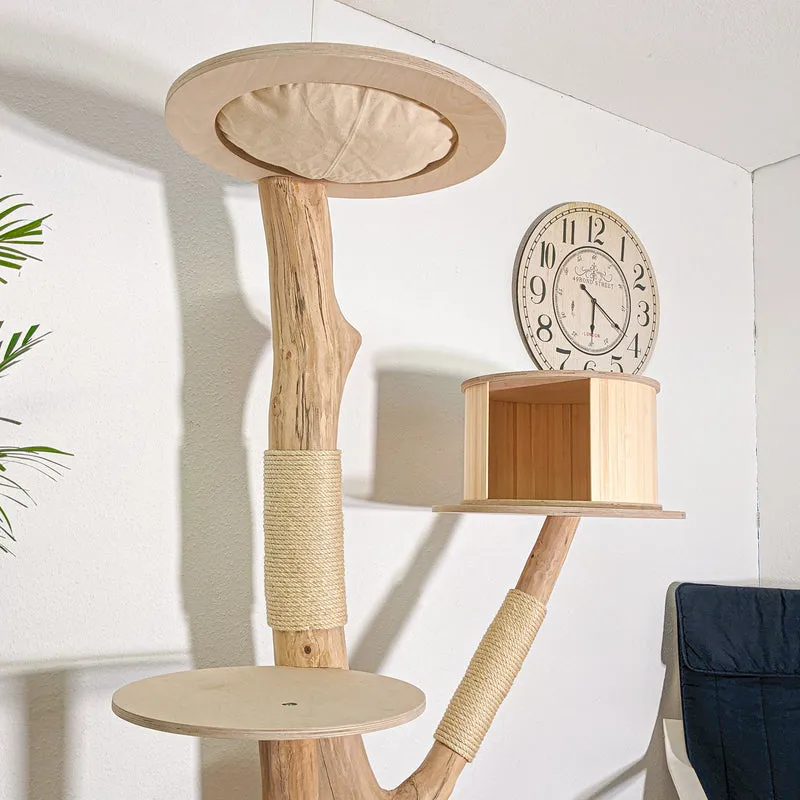 Naturkratzbaum 4578 Kratzbaum Natur Holz Design 185 cm hoch Katzenbaum