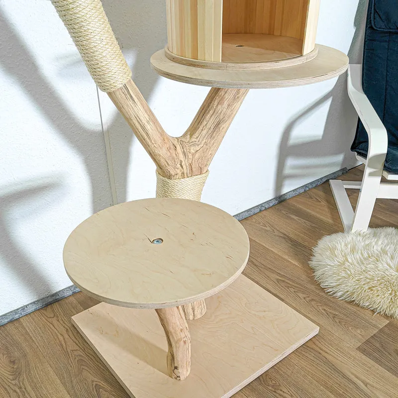 RESERVIERT - Naturkratzbaum 4577 Kratzbaum Natur Holz Design 140 cm hoch Katzenbaum