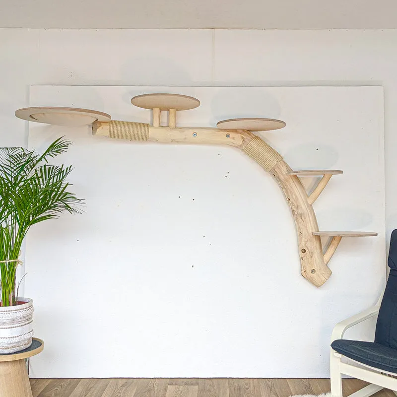 Wandkratzbaum 4574 Naturkratzbaum 225 cm Länge Kratzbaum Natur Holz Design