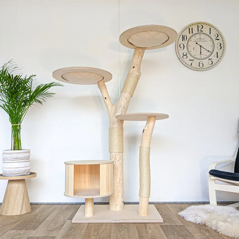Naturkratzbaum 4572 Kratzbaum Natur Holz Design 175 cm hoch Katzenbaum