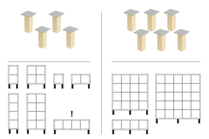 Möbelfüße für IKEA Kallax Regal