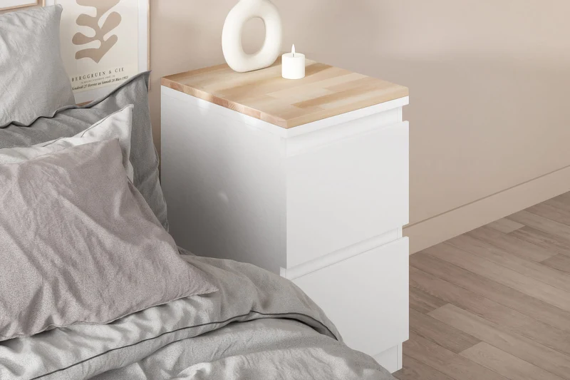 Holzplatte für Malm Nachttisch