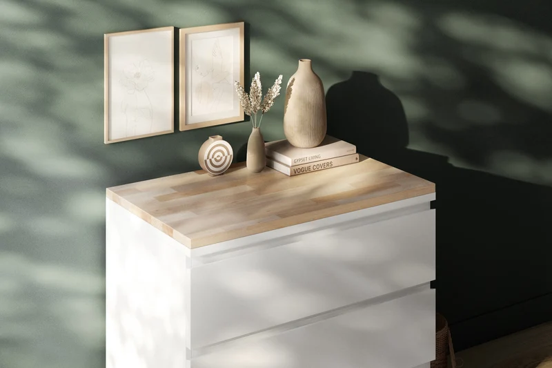 Holzplatte für Malm Kommode 80 cm breit