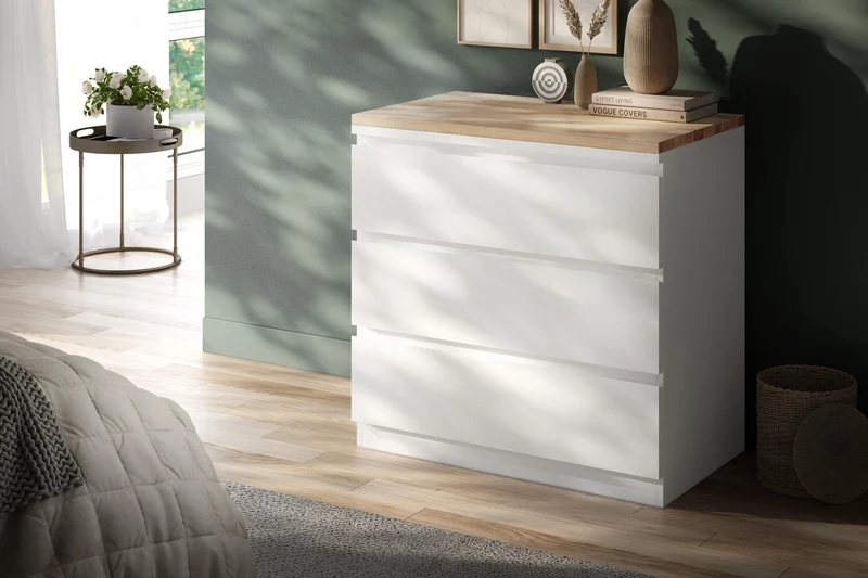 Holzplatte für Malm Kommode 80 cm breit