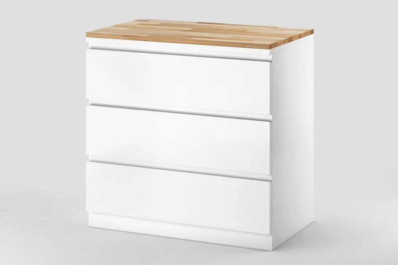 Holzplatte für Malm Kommode 80 cm breit