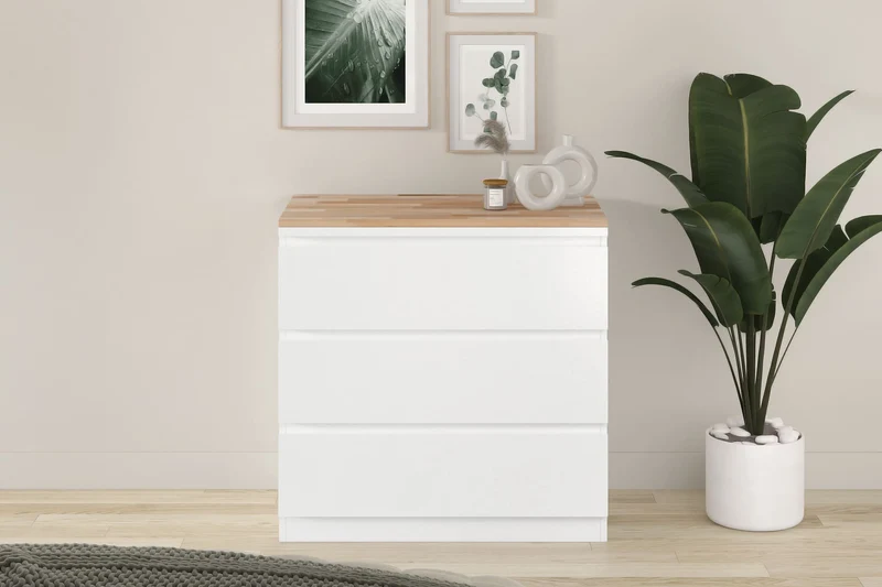 Holzplatte für Malm Kommode 80 cm breit
